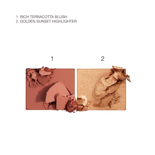 Image of Charlotte Tilbury Mini Hollywood Blush & Glow Glide Palette, Powder Blush & Highlighter Compact, Face Makeup Duo, Travel Size Makeup Palette