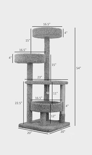 Torre para gato de madera maciza con camas miniatura 3