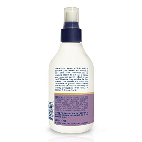 Spenser & Jensen Daily Moisturizing Oil With Lavender & Chamomile Essential Oil - Hydrating Scented Body Oil - After Shower Moisturizer - Paraben Free - 8 Oz (Pack Of 1) #TOP2