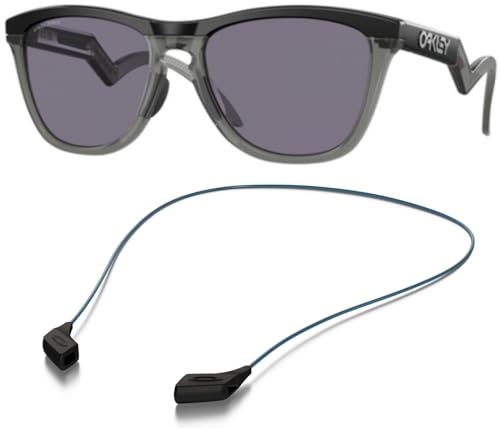 Oakley OO9289 Sunglasses Bundle: OO 9289 FROGSKINS HYBRID 928907 Matte Black/Prizm Grey Policarbonate Standard and Large Blue leash Accessory kit2
