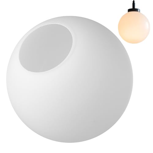Cabilock Abat-Jour Globe En Verre Givré 15 Cm Rond Opaline Pour Luminaire Suspendu Intérieur Salon Chambre Diffusion Lumineuse Naturelle