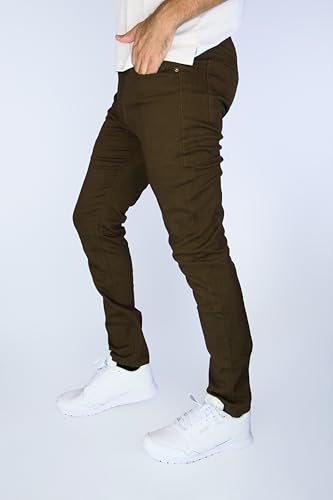 BAKANO Men's Skinny Slim Fit Stretch Pants Mid Rise with Flex Waist and 5 Pockets for Golf and Casual Wear Come in 3 Lengths4