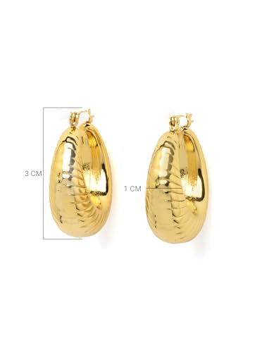 Image of Scintillare by Sukkhi Excellent Stainless Steel Round Hoop Earring Jewellery for Women & Girls|Anti Tarnish Jewellery|Gifts for Wife Girlfriend Mother Sister