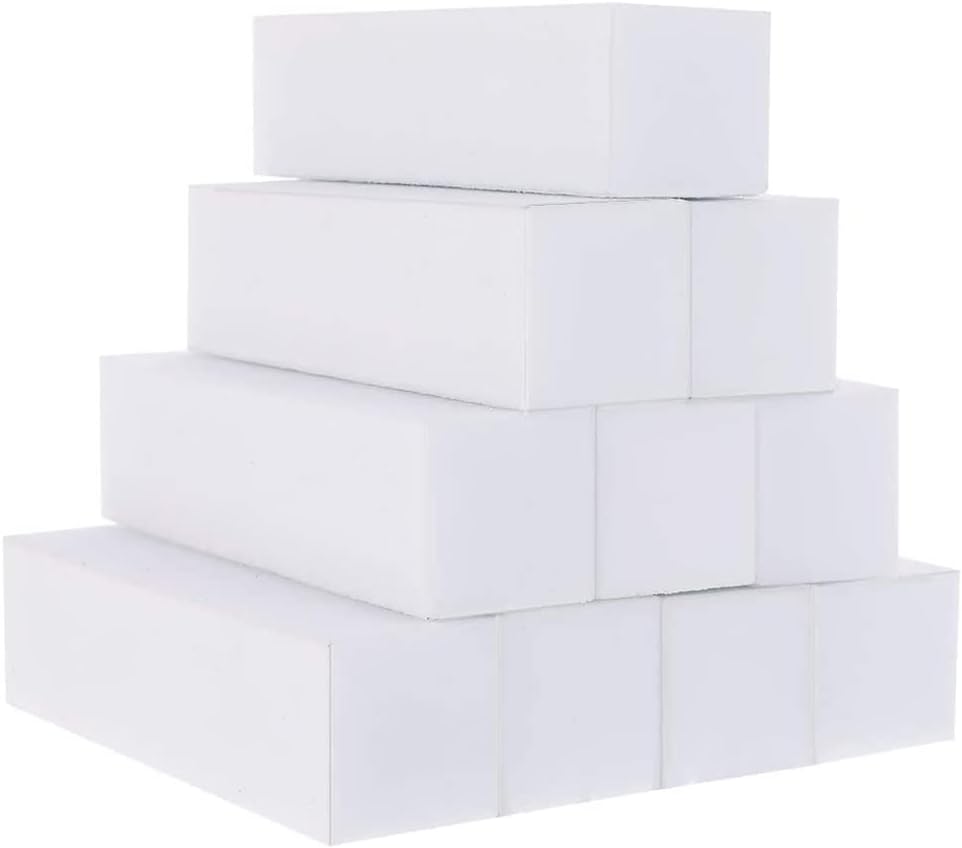 10Pcs Nail Buffer Block, White Buffer Sanding Block,120 Grit Professional Salon Nail Buffer Block for Gel Nails