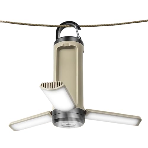 Linterna de camping recargable USB – Luz de senderismo LED Dimming de 6 etapas | Linterna portátil plegable (para emergencia, caza, tiendas de campaña, aventuras al aire libre) (impermeable y compacto
