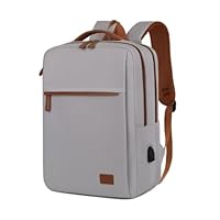 Mochila de viagem Feminina com Grande Capacidade Nylon Impermeável para 14-15,6 Polegadas Notebook e Negócio Escolar, com Interface de Carregamento UBS Multifuncional Cinza