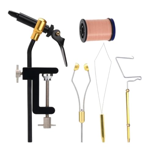 Montage de mouches étau portable rose clair et outils complets pour équipement de pêche