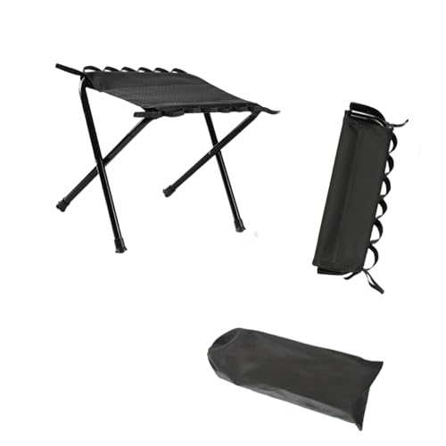 FROMCEO Taburete plegable portátil adecuado para actividades al aire libre, gran espacio de asiento, antideslizante, compartimento de almacenamiento, camping, esencial, asiento plegable multiusos