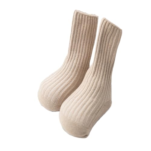 Newborn Baby Girls Boys Cotton Crew Socks Toddlers Solid Color Breathable Ribbed Knit Warm Ankle Socks - Main Image