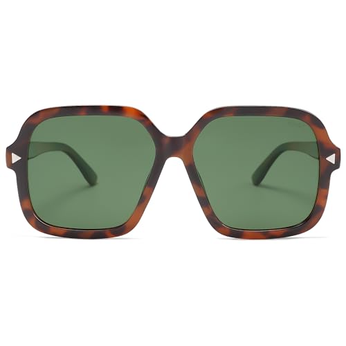 SOJOS Sunglasses for Women & Men, Square, Polarized Lens, Trendy, Oversized Shades SJ22983