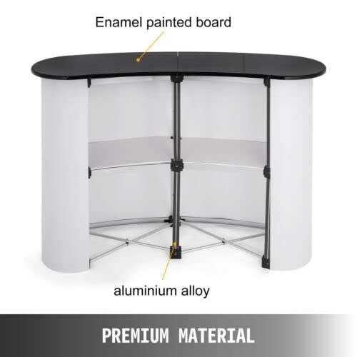 Portable Tradeshow Podium Table Display Exhibition Counter Stand Booth Fair 51" X15" X35",Trade Show Counter Podium Counter Black Top Trade Show Table Display,Salon Reception Desk Promotion Retail #TOP4