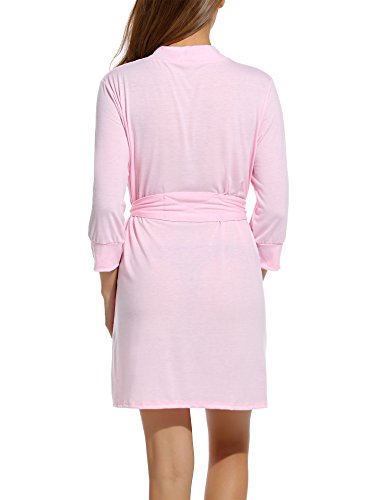 Image of HOTOUCH Womens Robe Lightweight Short Knit Bathrobe Soft Ladies Sleepwear with Pockets