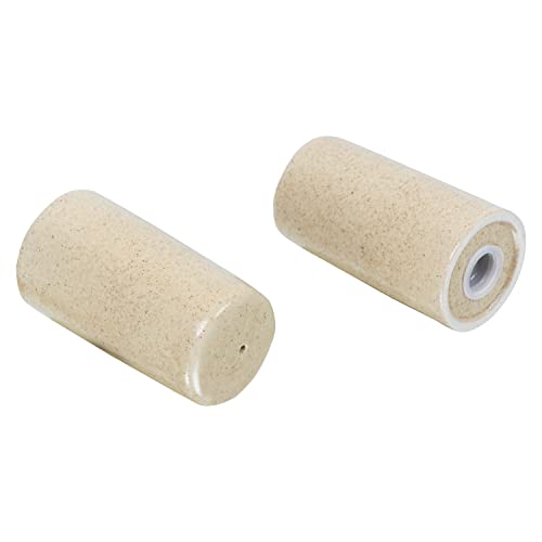 Image of QIMACPLUS Handcrafted Ceramic Salt and Pepper Shaker Set | Perfect Pour Holes for Kitchen, Dining Table, Picnic, Office, Restaurant, and Hotel | Set of 2 (Brown Matt)