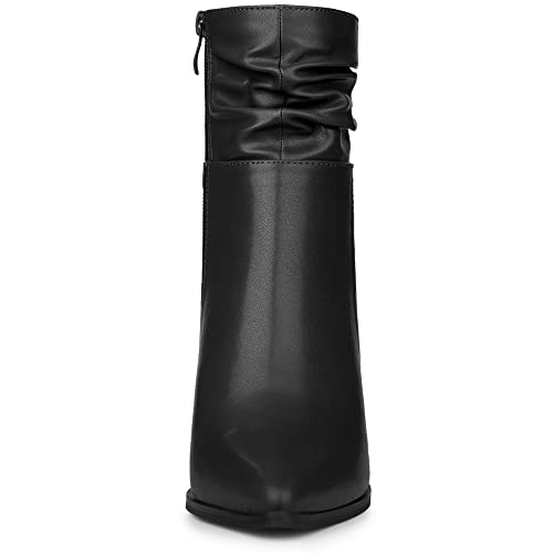Allegra K Women's Slouched Pointed Toe Stiletto Heels Ankle Boot4