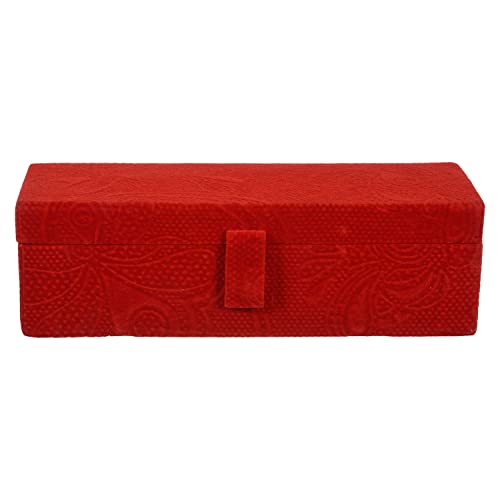 Kuber Industries 1 Rod Bangle Box | Velvet Jewellery Gifts Organizer | Bracelet Organizer for Women | Bangle Box for Women | Self Cut Work | Red