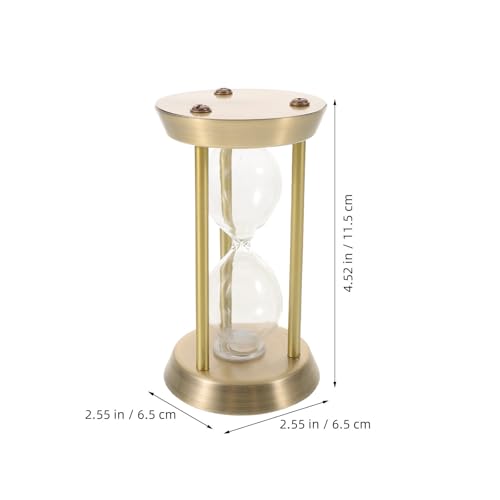 Reloj de arena dorado Housoutil de metal vintage para decoración y proyectos creativos de bricolaje 3