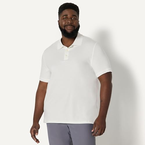Amazon Essentials Men's Regular Fit Interlock Polo Shirt, White, Large - image 6