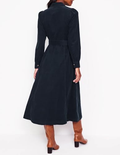 Women's Corduroy Maxi Dress Long Sleeve Cord Button Down Fall Shirt Long Dress with Belt3