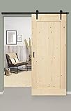 Barnwoodweb Lofttür aus unbehandeltem Fichte - Schiebetür - 95x215 CM (Original)