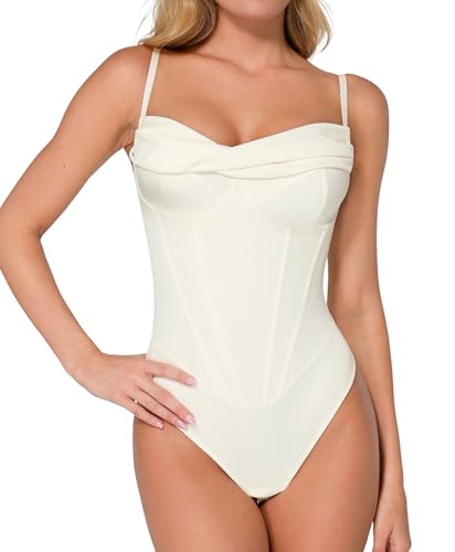 Image of Popilush Bodysuits for Women Tummy Control Shapewear Corset Tops