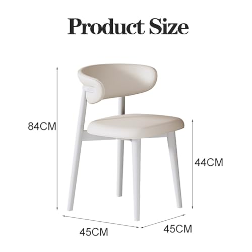 Chaises de salle à manger en bois – Chaise d'appoint moderne du milieu du siècle en imitation PU avec pieds en bois massif pour cuisine, salle à manger et salon