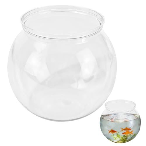 27 oz Mini Plastic Fish Bowl Clear Round Small Fishbowl Aquarium Unbreakable Shatterproof Plastic Betta Fish Tank Desktop Goldfish Bowl for Home Decor & Party Centerpieces