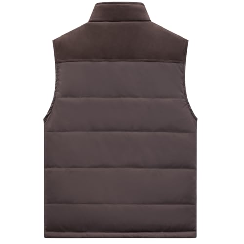 Image of Msmsse Men's Outerwear Vests Winter Quilted Padded Vest Gilet Stand Collar Warm Puffer Vest