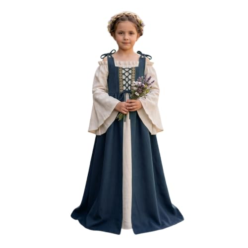 Vestido medieval niña disfraz de reina victoriana renacentista para fiesta temática