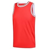 Repawu Youth Blank Basketball Jersey,Boy's Mesh Athletic Basketball Shirts,Blank Basketball Jerseys for Kids XS-XL (US, Alpha, Medium, Regular, Red)