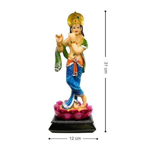 Image of Xtore Home Decor Resin Standing Krishna Statue (Multicolor, Pack of 1)