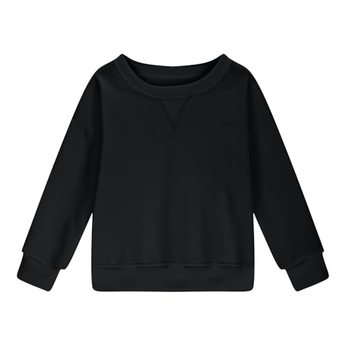 DDAPJ pyju Girls Casual Crewneck Sweatshirts Kids Long Sleeve Oversized Pullover Basic Tops Fall Fashion Clothes 5-14 Years3