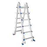 Bewegliche Teleskopleiter, Multi-Positions-Kompakt-Längste-Stufenleitern für Dach/Hof/Treppe/Malwände, 4 m/5,15 m/6,25 m hoch (Size : 6.25m/20.5ft)