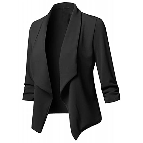 POIUIYQA Chaquetas Mujer Vestir, Blazers Dorada Talla Grande Chaqueta Casual Elegante Americana Otoño E Invierno Entretiempo Fina Chaqueta Oficina Delgado Chaqueta Fiesta Chaqueta Negra Trabajo