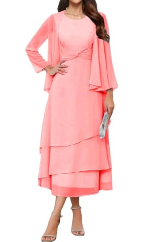 Robe de soirée mère de la mariée en mousseline pour mariage chic