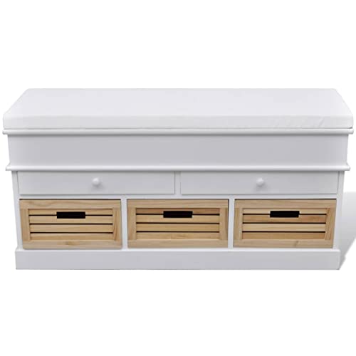 Banc rembourré pour couloir et chambre à coucher avec caisses de rangement