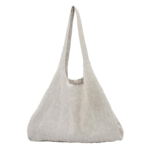 Amazhiyu 100% Linen Tote Bag Large Beach Casual Handbags Flax | Shopping Market Bags