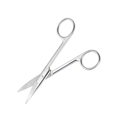 Mikinona Stainless Steel Eyebrow Scissors for Makeup -tipped Nose Scissors for Home Travel