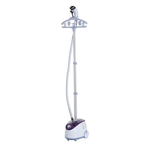 Stiratrice a vapore verticale, 1,8 L, 1800 W, vapore 30 g/min, asta telescopia, colore bianco/viola