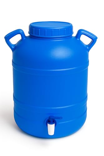 Image of Water Dispenser, 26 Litre, Plastic Container with Tap, Lid and Handles for Home, Kitchen, Office (30L-Blue)