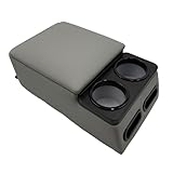 LOOYE Car Center Console with Cup Holders, Universal Truck Bench Seat Organizer, Back Seat Storage (Gray)