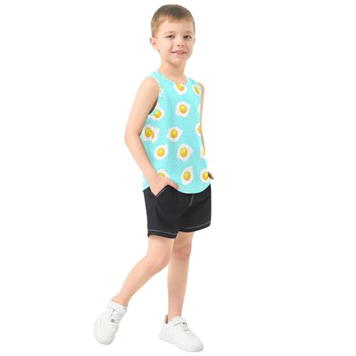 J JOYSAY Fried Egg Polka Boys Tank Top Sleeveless Muscle Shirts Quick Dry Kids T-Shirts 3-15T4