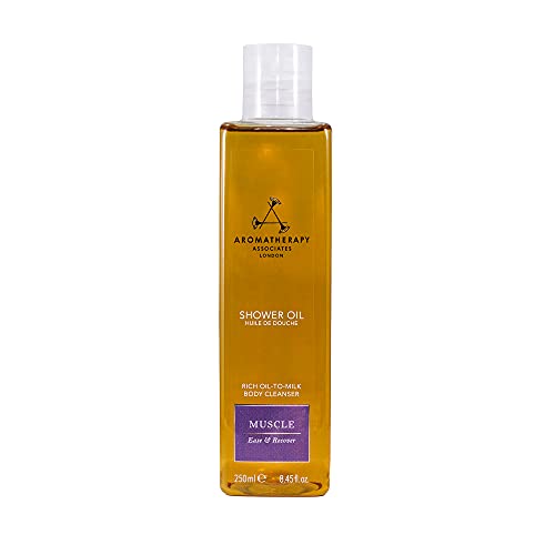 Aromatherapy Associates De-Stress Muscle Shower Oil 250 ml. Ease & recover with our comforting, therapeutic essential oil blend of Rosemary, Ginger & Black Pepper. Luxurious oil-to-milk formula Cover