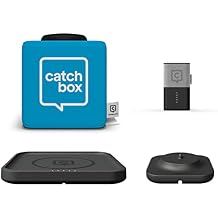 Catchbox Plus Pro Throwable Microphone System with 1 Blue Cube, 1 Grey Clip, 1 Wireless Charger, and 1 Dock