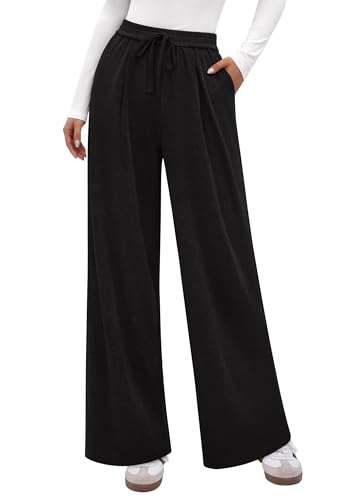 PRETTYGARDEN Women's Wide Leg Pants 2026 Fall Clothes Elastic High