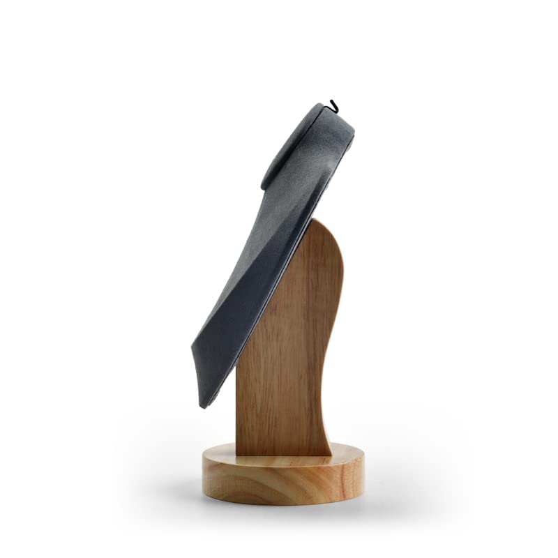 Oirlv Sleek Dark Grey Jewellery Bust Wooden Base with Soft Ultra-Fibre Finish Necklace Display Stand for Organising Necklaces & Pendants - Image 3