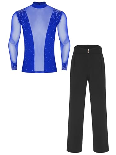 Camisa de baile latino hombre Yihuimin con diamantes y pantalones