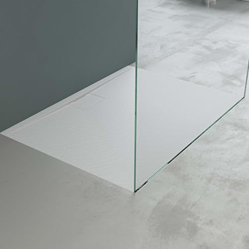 Mai & Mai Duschtasse Duschwanne aus Mineralguss BxTxH: 100x140x3 cm Mineralgusswanne in Weiß DIN-Anschlüsse inkl. Ablaufgarnitur Geoma07 – Bild 3