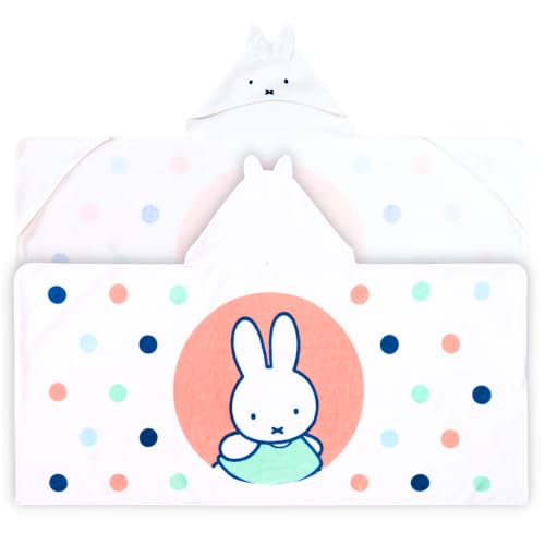 Image of Miffy Kids Super Soft Bath /Pool /Beach Soft Cotton Terry Hooded Towel Wrap, 24 in x 50 in (Officially Licensed Product) By Franco