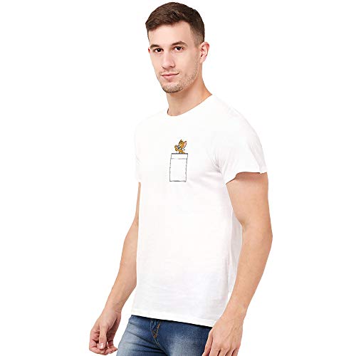 Image of Free Authority Tom & Jerry Printed Regular Fit White Cotton Men's T-Shirt