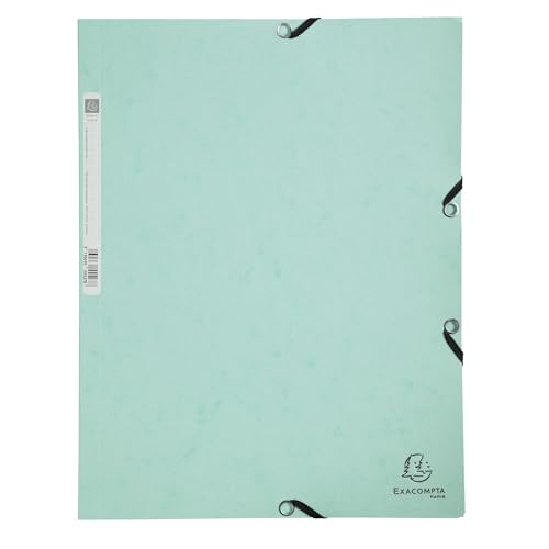 Exacompta 5 Chemises à Élastiques Aquarel 3 Rabats 400 g/m² Vert Pastel